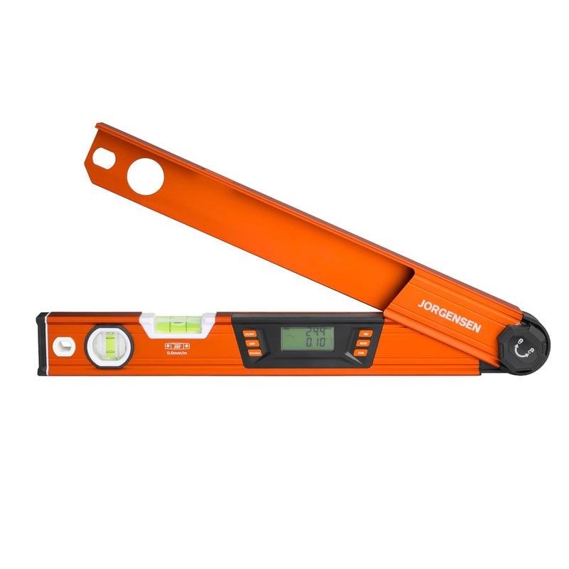 Jorgensen Digital Angle Finder, Multi Angle Finder Tool with Backlit LCD, Protractor Digital Level with Horizontal & Vertical Bubble - Image 1